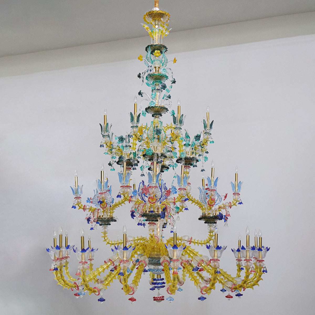 European crystal candle pendant lamp villa