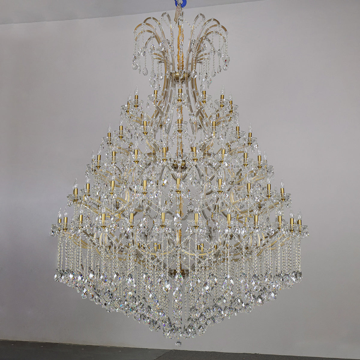 European style candle crystal chandelier villa lamp golden crystal lamp