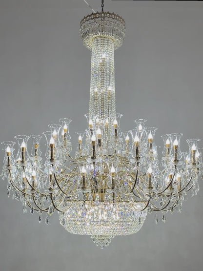 Modern European style light luxury crystal glass chandelier villa hall