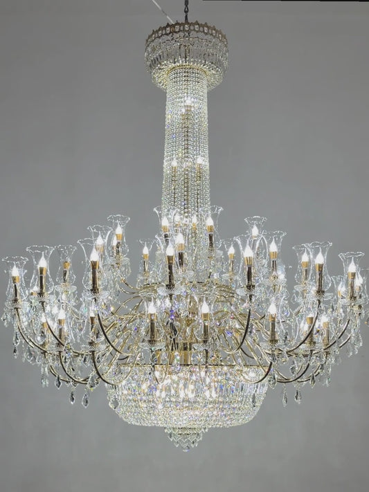 Modern European style light luxury crystal glass chandelier villa hall