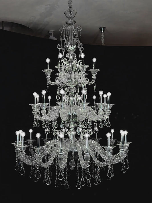 European crystal chandelier living room light duplex villa light  modern and simple  lamp