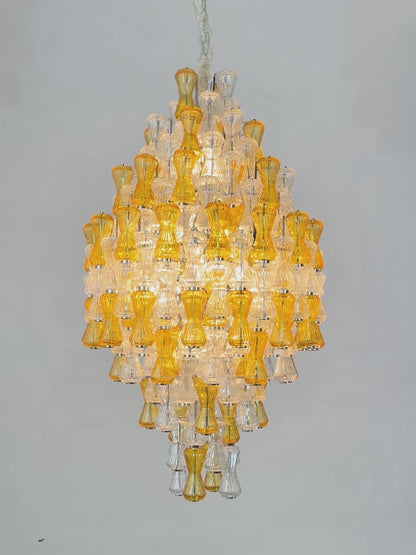 French style pendant light luxury glass lamp villa restaurant colorful pendant light