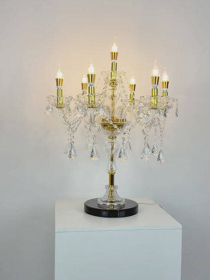 Golden crystal candle desk lamp