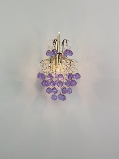 French crystal wall lamp, American style light luxury minimalist living room  European style villa  cozy bedroom  Italian style corridor  bedside wall lamp
