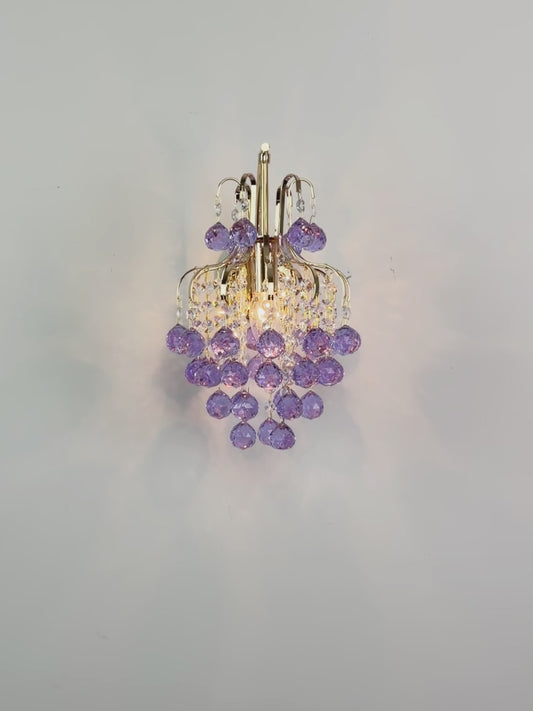 French crystal wall lamp, American style light luxury minimalist living room  European style villa  cozy bedroom  Italian style corridor  bedside wall lamp
