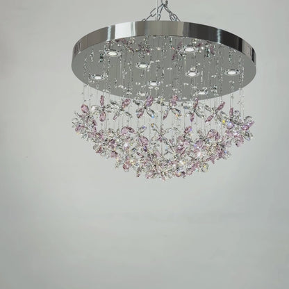 Modern minimalist crystal ceiling light, suitable for dining rooms, bedrooms, and hallways.
