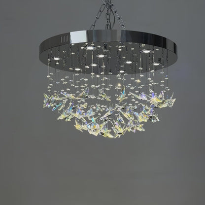 Modern minimalist crystal ceiling light, suitable for living room, bedroom, and dining room.
