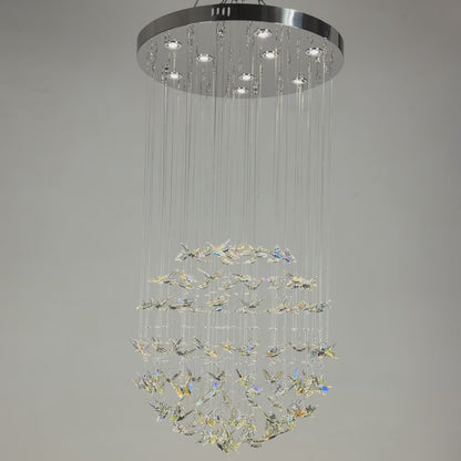 Modern minimalist crystal chandelier, suitable for living rooms, hallways, and villas.