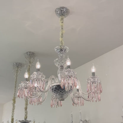 Yuhuaqi Lighting European Simple Candle Crystal Chandelier